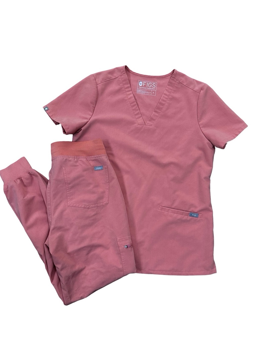 Figs Coral Pink Orange Scrub Set Size Small PO 1516 Medical Uniform Nurse Dr